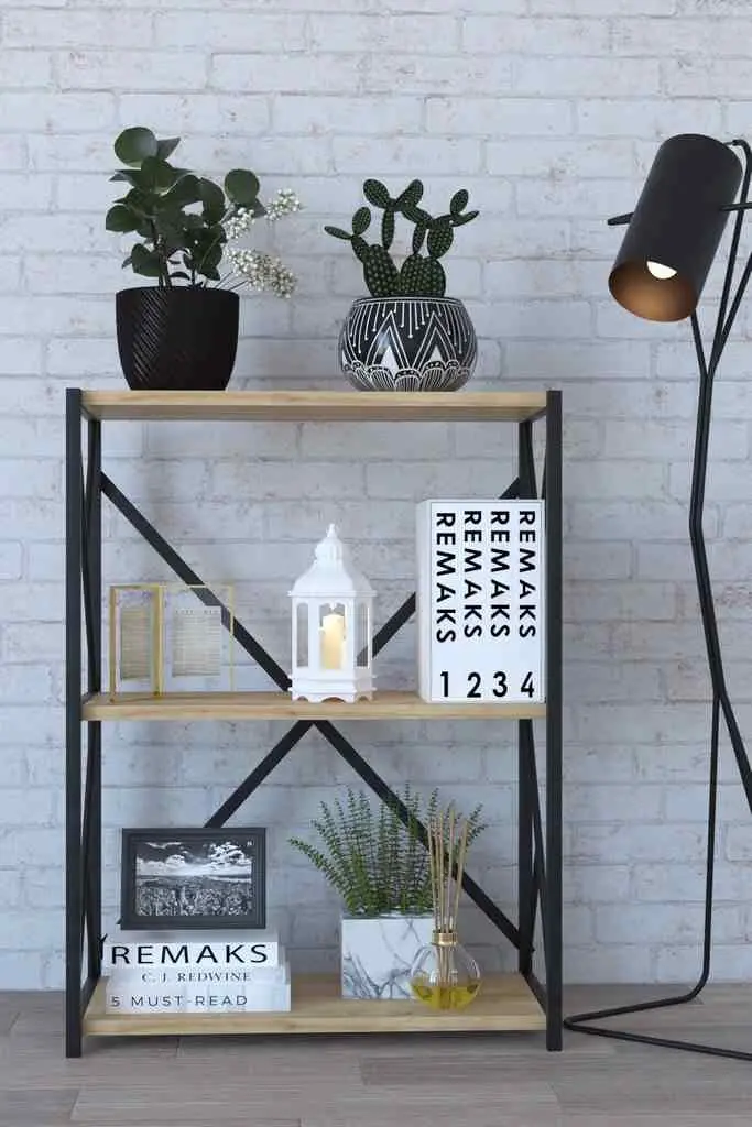 Стеллаж Remaks 3 Shelf Metal Oak, дуб