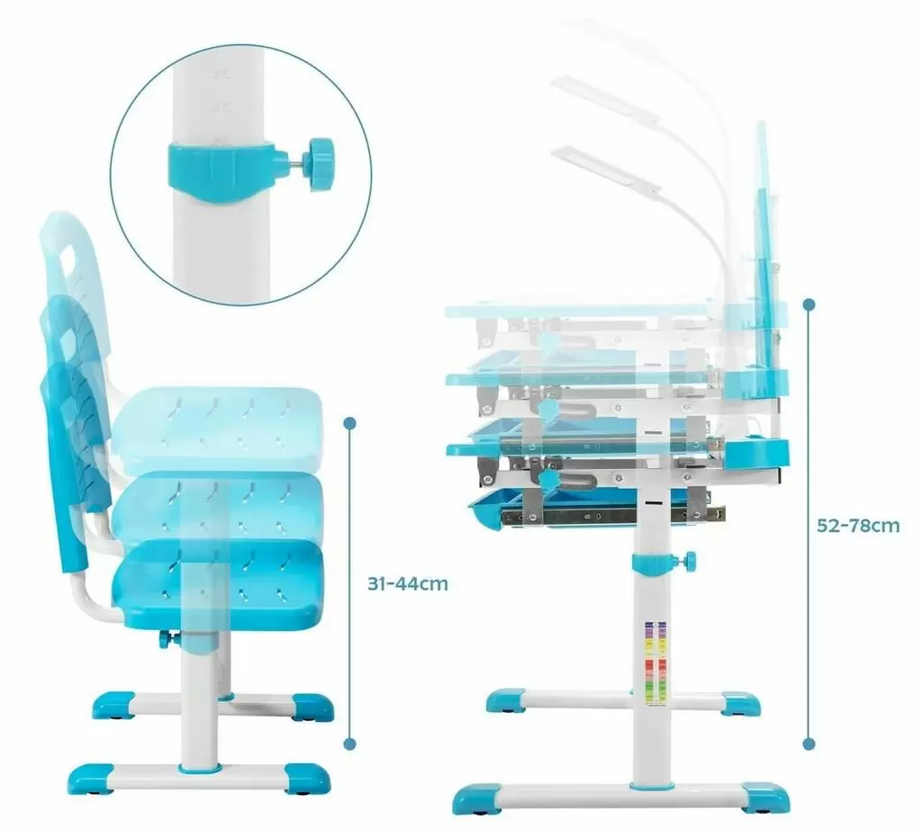 Set măsuță + scaun Costway HW67622BL, albastru