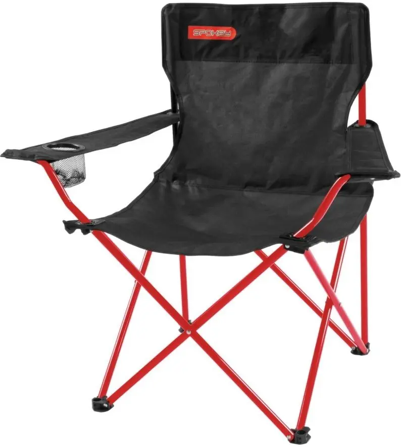 Scaun pliant pentru camping Spokey Angler, negru/roșu pe tehnoparc.md Scaun pliant pentru camping Spokey Angler, negru/roșu