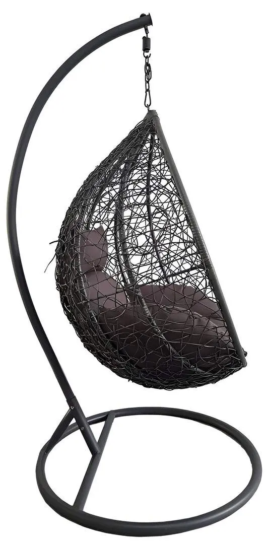 Fotoliu suspendat Procart Steel 103x195cm, gri/antracit/cafeniu