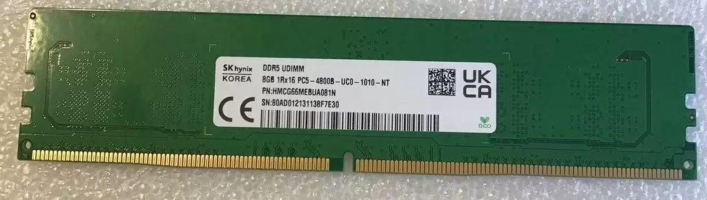 Оперативная память SK Hynix Original 8ГБ DDR5-4800MHz, CL40, 1.1V