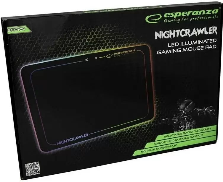 Коврик для мышки Esperanza Nightcrawler Led RGB, черный
