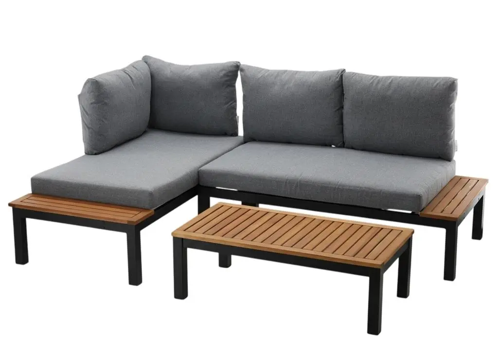 Set mobilă de grădină GardenLine WIM9841KPL, negru/lemn pe tehnoparc.md Set mobilă de grădină GardenLine WIM9841KPL, negru/lemn