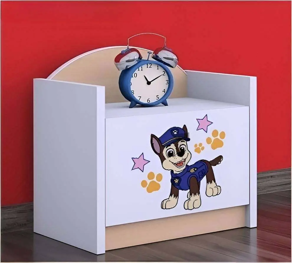 Тумба прикроватная Happy Babies Happy SZN02 Police Dog, белый/светлая груша на tehnoparc.md Тумба прикроватная Happy Babies Happy SZN02 Police Dog, белый/светлая груша