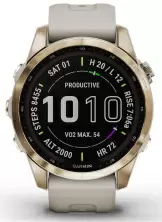 Smartwatch Garmin fenix 7S Sapphire Solar, cream gold with light sand band