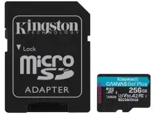 Карта памяти Kingston microSD 256GB Class10 A2 UHS-I U3 (V30) + SD Adapter