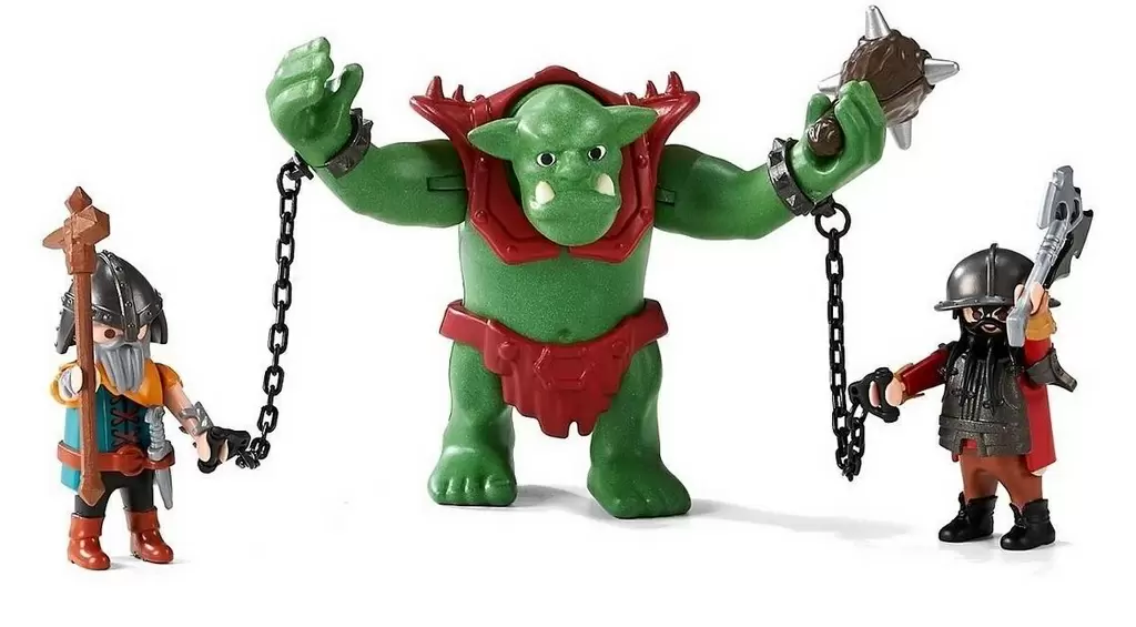 Set jucării Playmobil Giant Troll with Dwarf Fighters