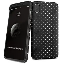 Чехол I-Paint Hard Case - IPhone X/XS Pois, белый/черный