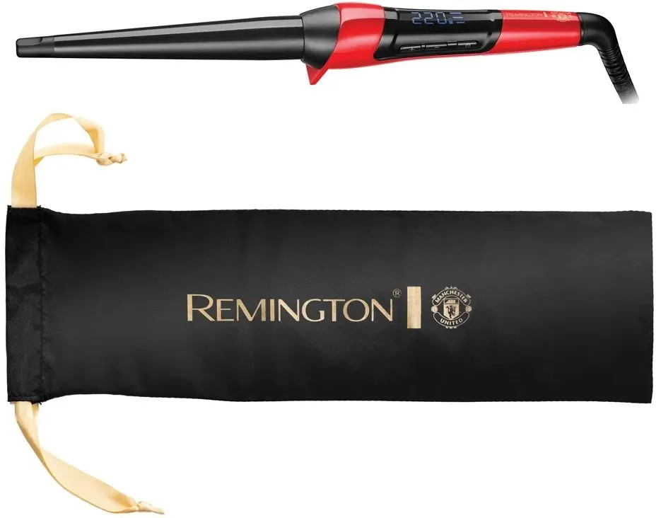 Aparat de coafat Remington CI9755 Silk Manchester United, negru/roșu