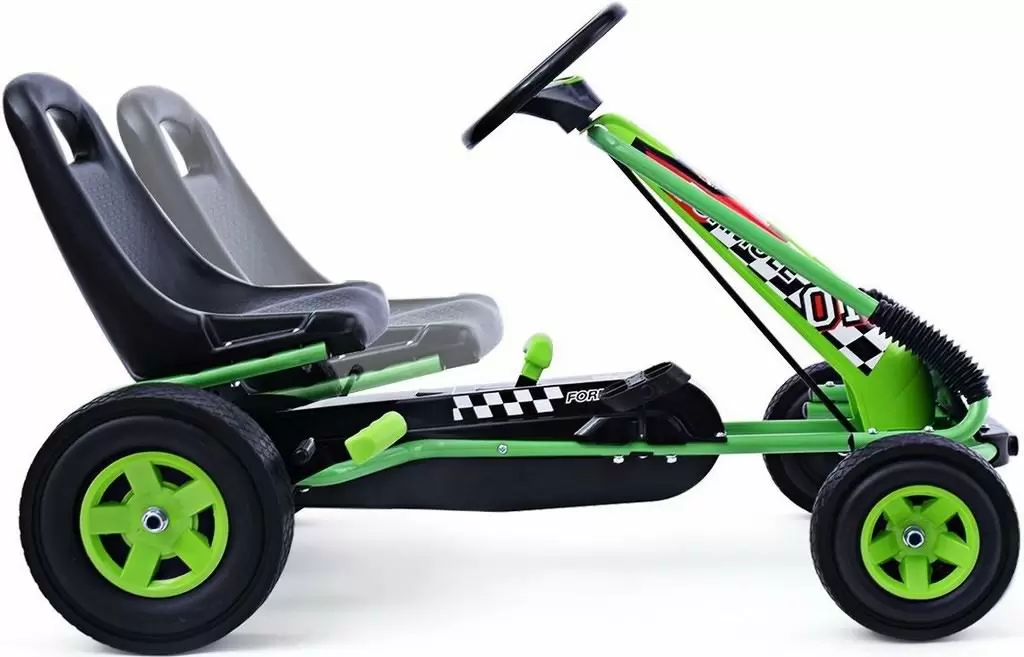 Kart cu pedale Costway TY283250GN, verde/negru