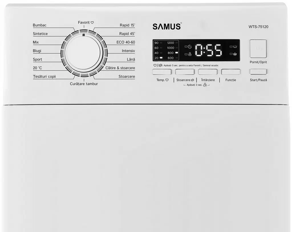 Maşină de spălat rufe Samus WTS-75120, alb