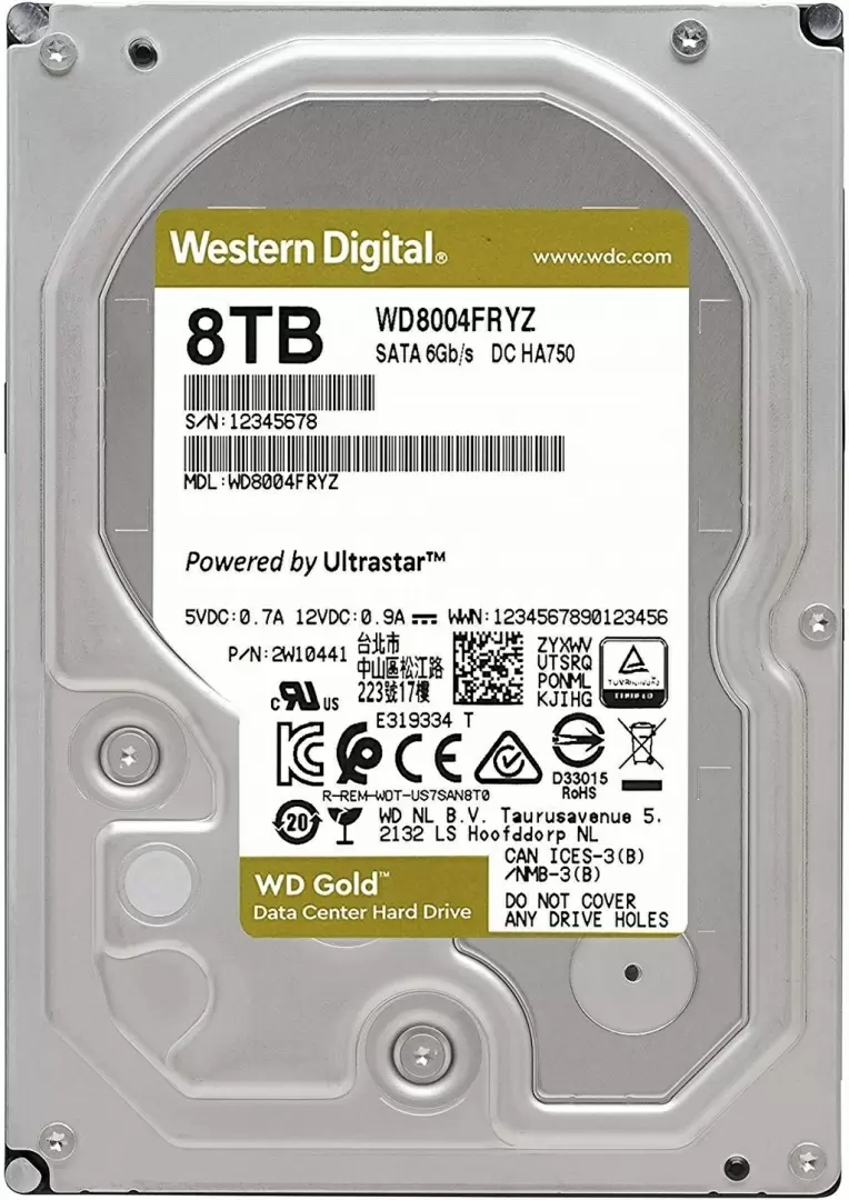 Disc rigid Western Digital Enterprise Class Gold 3.5" WD8004FRYZ, 8TB