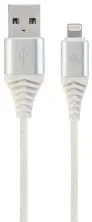Cablu USB Gembird CC-USB2B-AMLM-2M-BW2, alb/argintiu pe tehnoparc.md Cablu USB Gembird CC-USB2B-AMLM-2M-BW2, alb/argintiu