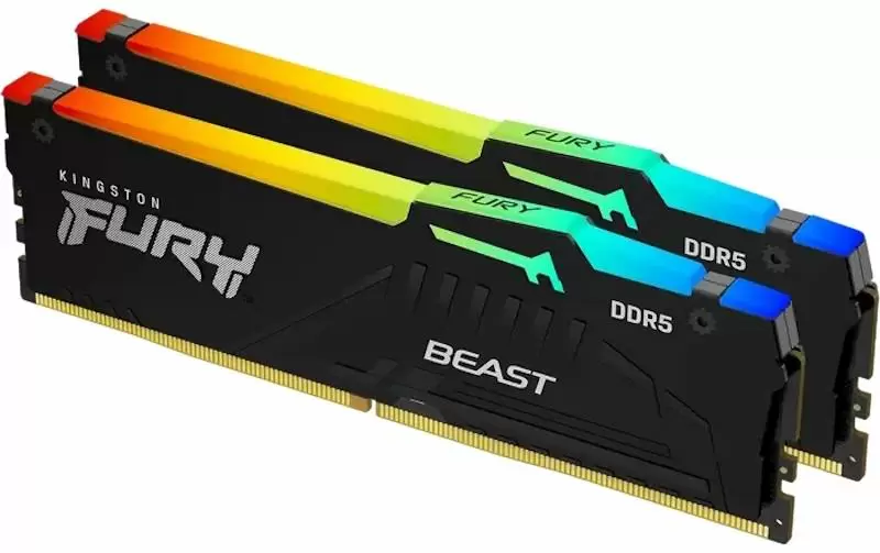 Memorie Kingston Fury Beast RGB 64GB (2x32GB) DDR5-6400MHz, CL32-39-39, 1.4V