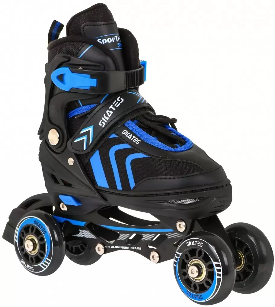 Роликовые коньки SporTrike Inline Skates 34-38, черный/синий