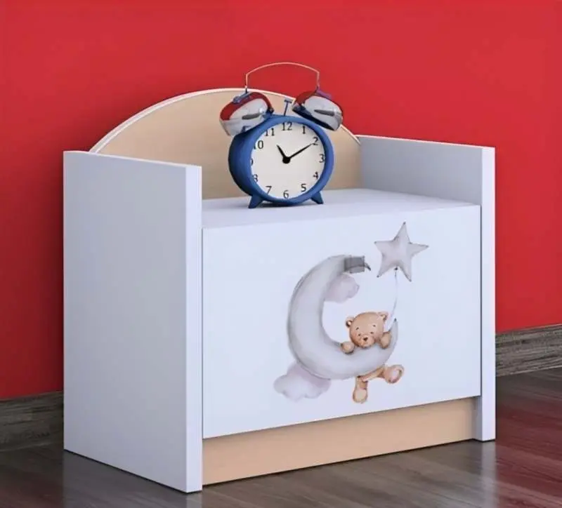 Noptieră Happy Babies Happy SZN02 Bear And Moon, alb/pară deschisă pe tehnoparc.md Noptieră Happy Babies Happy SZN02 Bear And Moon, alb/pară deschisă