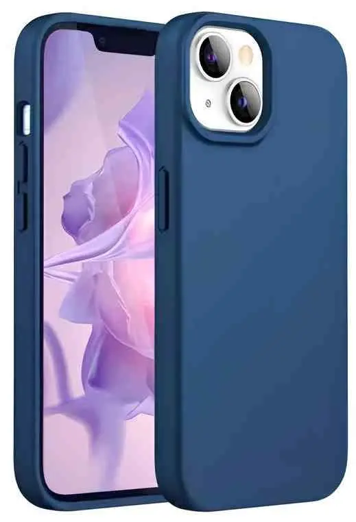 Husă de protecție Helmet Case Silicone Soft Touch iPhone 15 Plus/14 Plus (HMTCSIP14PLBL), albastru