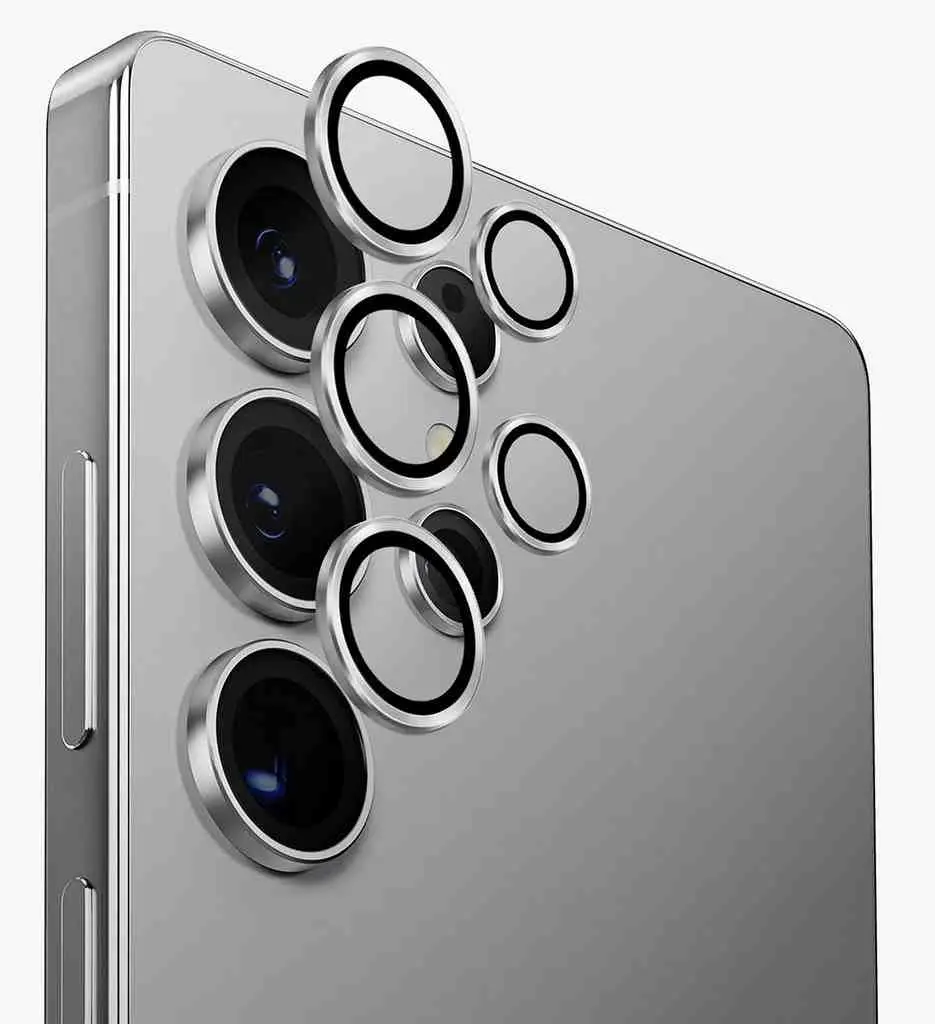 Sticlă de protecție pentru cameră foto Uniq Optix Camera Lens Protector Aluguard for Samsung S25 Ultra Silver