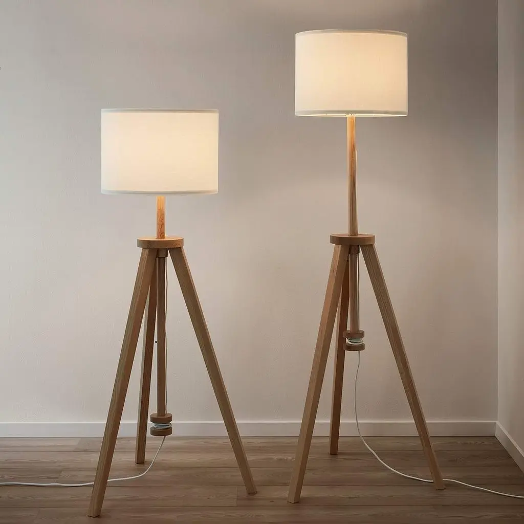 Lampadar IKEA Lauters, frasin/alb