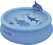 Piscină pentru copii cu fântână SunClub Shark 3D Spray, albastru