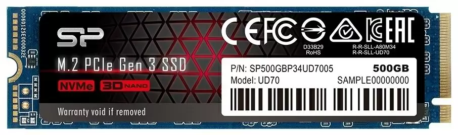 SSD накопитель Silicon Power UD70 M.2 NVMe, 500ГБ