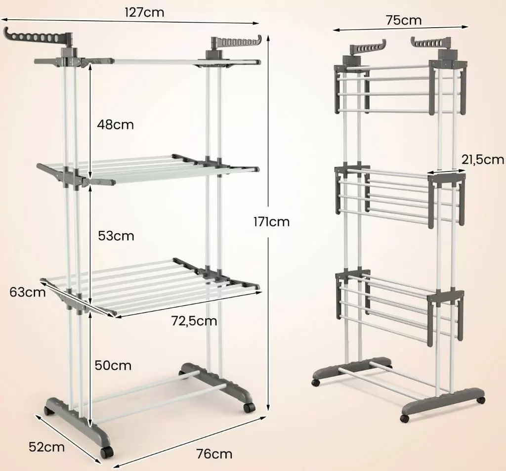 Uscător de rufe Costway JZ10165HS, gri/argintiu