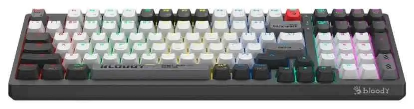 Tastatură Bloody WS98, gri/alb