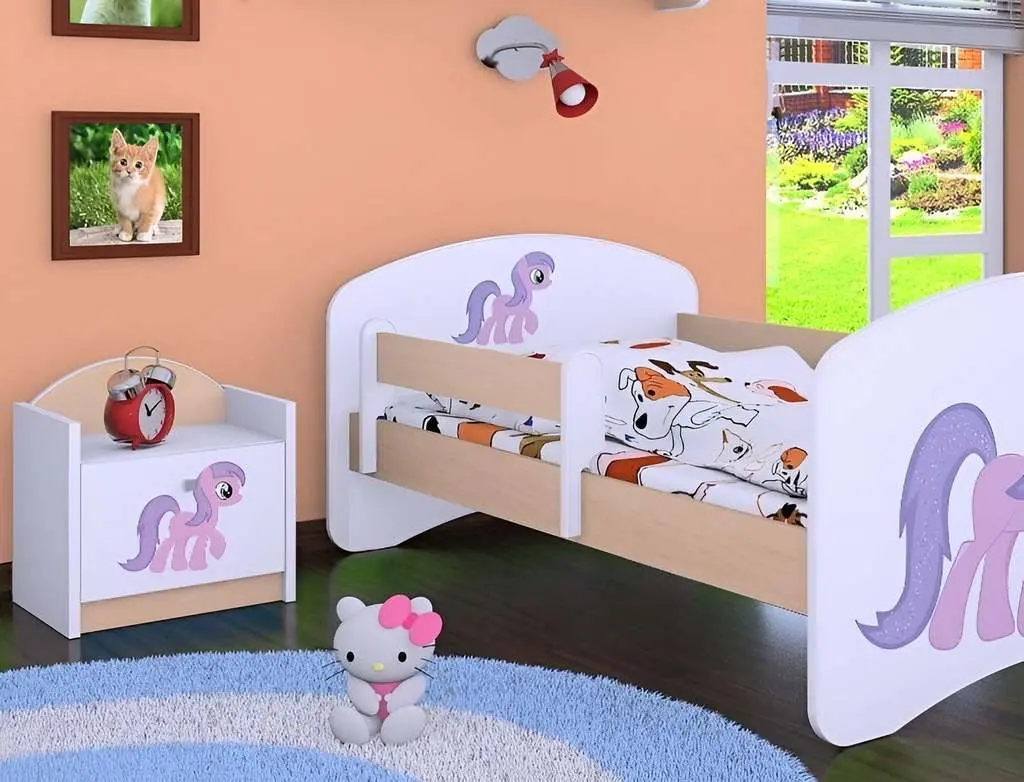 Noptieră Happy Babies Happy SZN02 Pony, alb/pară deschisă