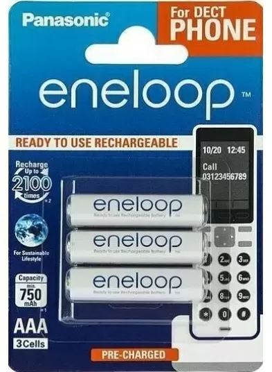 Батарейка Panasonic Eneloop AAA 750mAh, 3шт