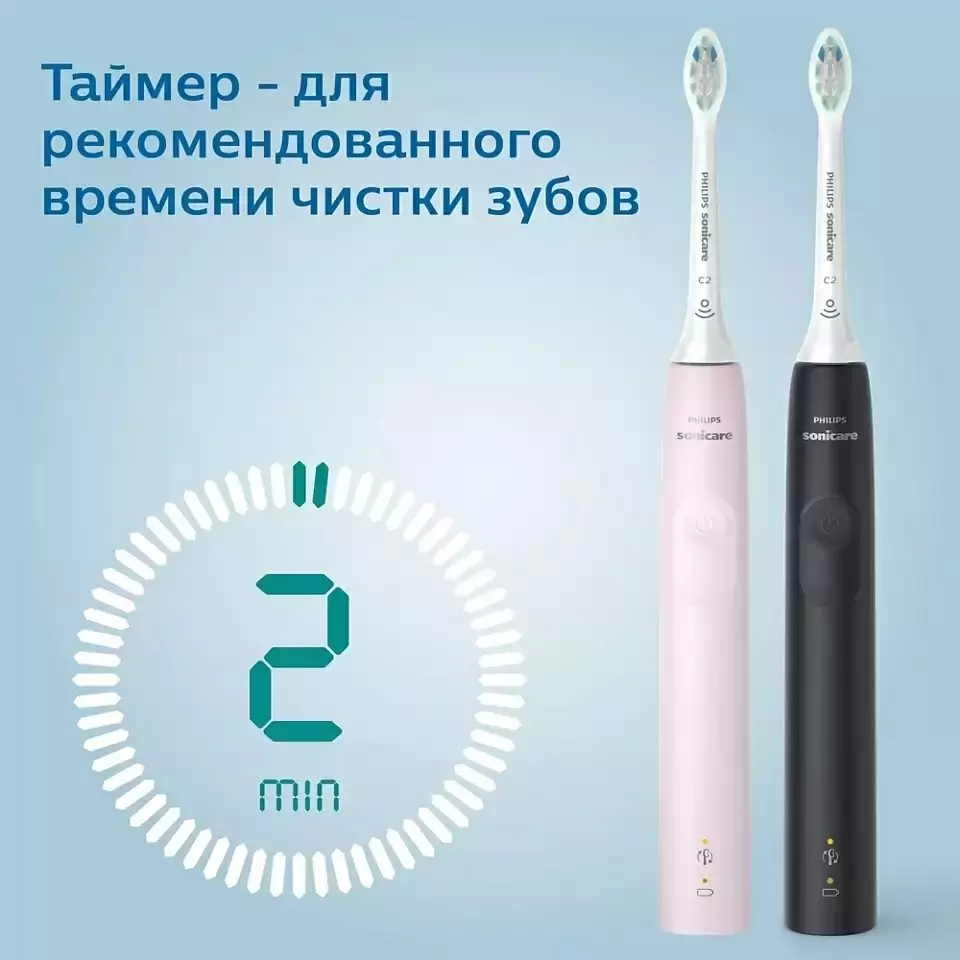 Электрическая зубная щетка Philips HX3675/15, черный/розовый