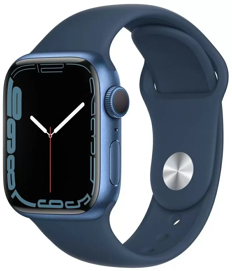 Smartwatch Apple Watch Series 7 45mm, carcasă din aluminiu, curea tip sport albastră