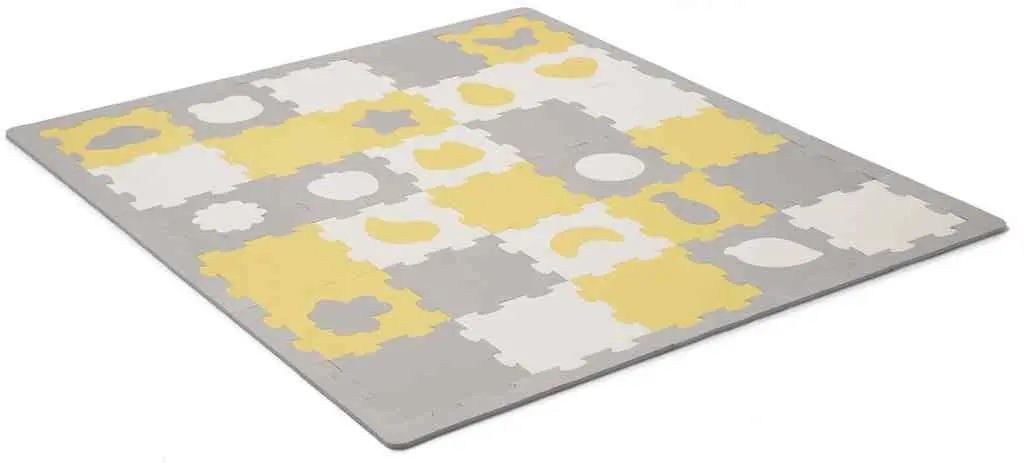 Covoraş-puzzle KinderKraft Luno Sharpes, galben