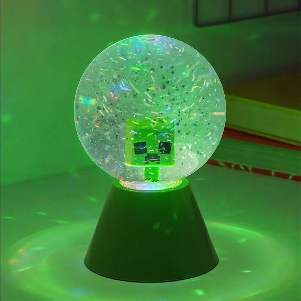 Ночной светильник Paladone Minecraft LED Glitter Ball PP14330MCF, зеленый