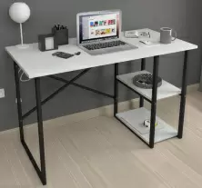 Masă de birou Fabulous 2 rafturi, alb/negru