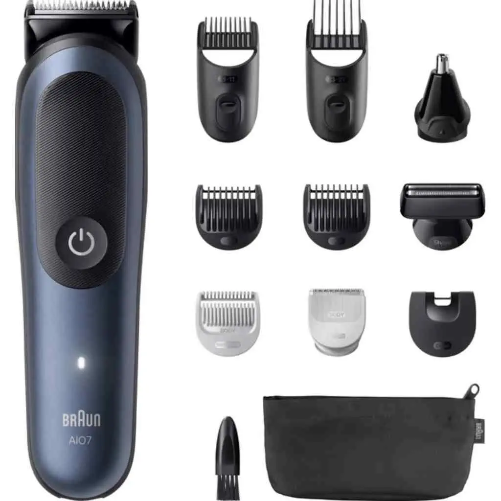 Maşină de tuns barba Braun AIO7540, albastru pe tehnoparc.md Maşină de tuns barba Braun AIO7540, albastru