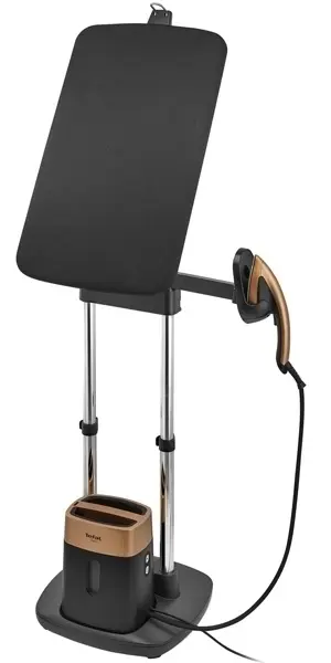 Aparat de călcat vertical cu aburi Tefal QT1020E0, negru/bronz pe tehnoparc.md Aparat de călcat vertical cu aburi Tefal QT1020E0, negru/bronz