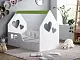 Pat pentru copii Happy Babies House Heart L01 70x140cm, alb/verde