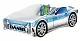 Pat pentru copii MyKids Race Car 09 160x80cm, alb/albastru