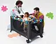 Pat pliabil KinderKraft Joy2 Happy Chapes, negru