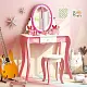 Детский туалетный столик Costway HY10184WH, розовый/белый