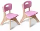 Set măsuță + 2 scaune Costway HW56085PI, roz/cafeniu