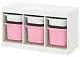 Стеллаж с контейнерами IKEA Trofast 99x44x56см, белый/бело-розовый