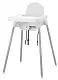 Scaun de masă IKEA Antilop cu pernă, alb/argintiu