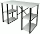 Masă de birou Fabulous 4 rafturi, alb/negru