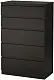 Comodă IKEA Kullen 5 sertare 70x112cm, negru-maro