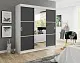 Dulap-cupe Prime Furniture Bill 3 200x205x59cm, alb/grafit