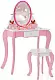 Masă de toaletă pentru copii Costway HY10184WH, roz/alb