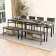 Set masă și scaune Costway KC55777GR, stejar gri/negru