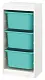 Container pentru jucării IKEA Trofast 3 containere 46x30x94cm, alb/turcoaz