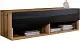 Tumbă pentru TV Bratex Lowboard A 100, stejar wotan/negru lucios